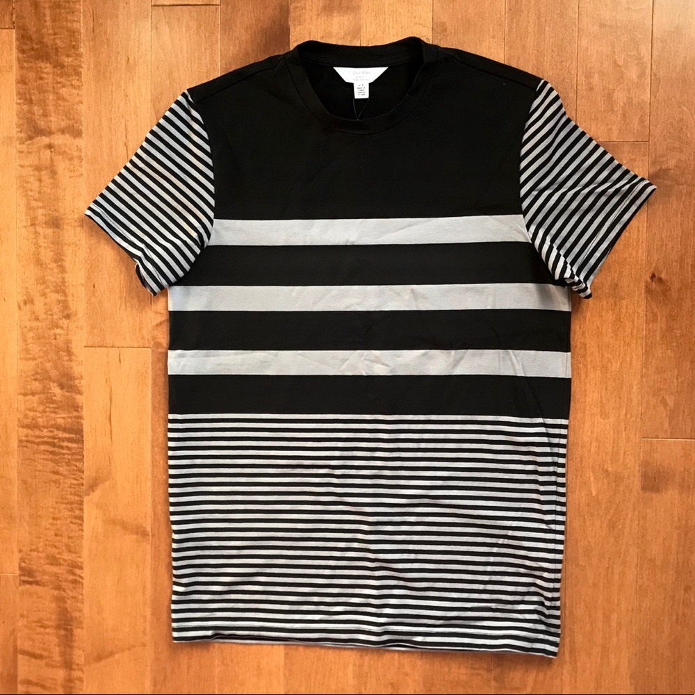 Calvin Klein Striped Black/Grey Body Fit T-shirt